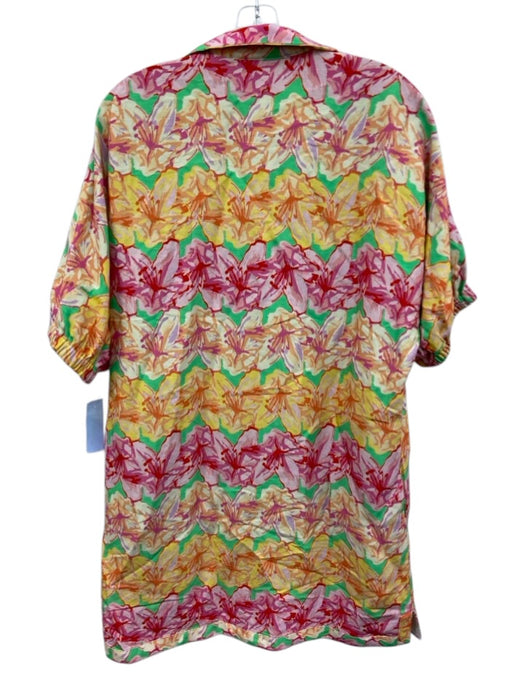 Emily McCarthy Size M Pink, Orange, Green Rayon Blend Floral Shift Dress Pink, Orange, Green / M