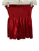 Queen of Sparkles Size XS Red Polyester Metallic Shirred Waist Flowy Shorts Red / XS