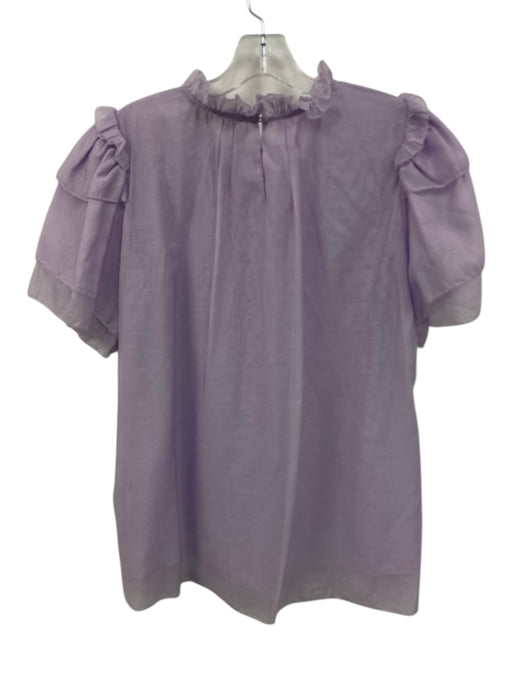 Hunter Bell Size L Lavender Purple Tencel Blend layered Tiered Short Sleeve Top Lavender Purple / L