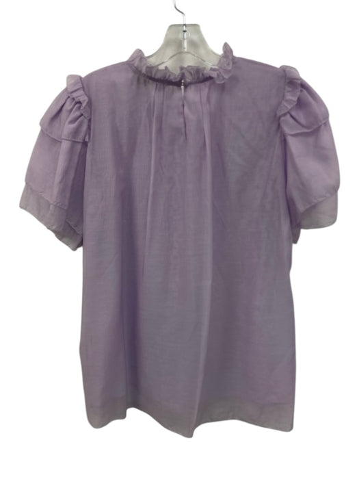 Hunter Bell Size L Lavender Purple Tencel Blend layered Tiered Short Sleeve Top Lavender Purple / L