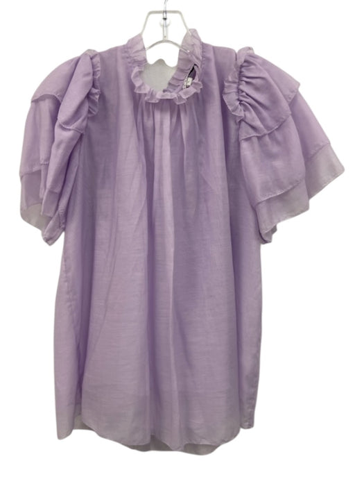 Hunter Bell Size L Lavender Purple Tencel Blend layered Tiered Short Sleeve Top Lavender Purple / L