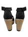 Stuart Weitzman Shoe Size 6.5 Charcoal Gray & Beige Suede Jute BRaided Wedges Charcoal Gray & Beige / 6.5