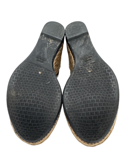 Stuart Weitzman Shoe Size 6.5 Charcoal Gray & Beige Suede Jute BRaided Wedges Charcoal Gray & Beige / 6.5