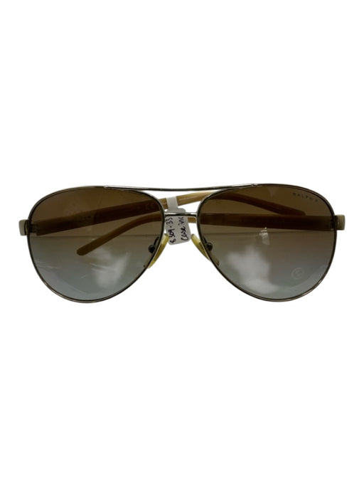 Ralph Ralph Lauren Beige Acetate Aviator silver Sunglasses Beige