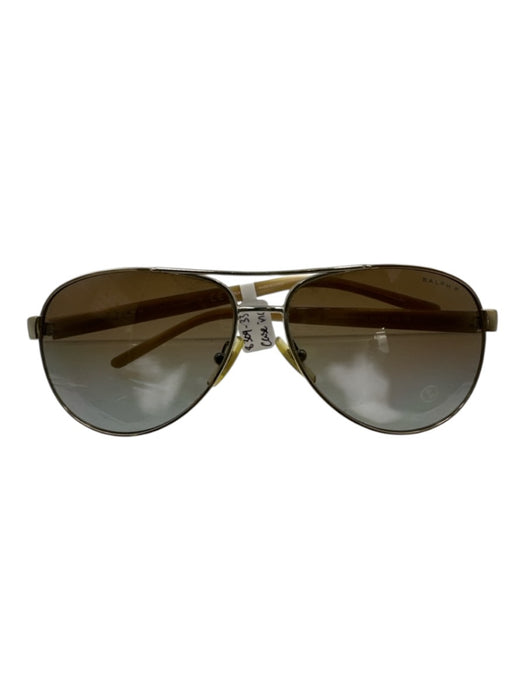 Ralph Ralph Lauren Beige Acetate Aviator silver Sunglasses Beige