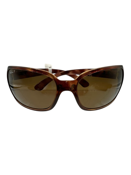 RayBan Brown Acetate Rectangle Polarized Sunglasses Brown