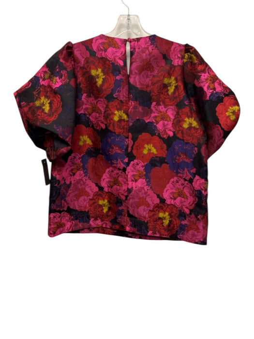 Pomander Place Size Medium Red, Pink, Purple Polyester Short Bubble Sleeve Top Red, Pink, Purple / Medium