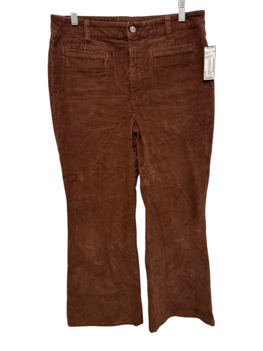 J Crew Size 30 Brown Cotton Blend High Rise Corduroy Welt Pocket Flare Leg Top Brown / 30