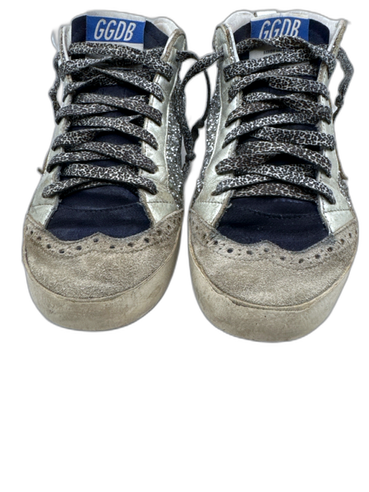 Golden Goose Shoe Size 37 Silver, Beige, Black Leather Flip Flop Sneakers Silver, Beige, Black / 37