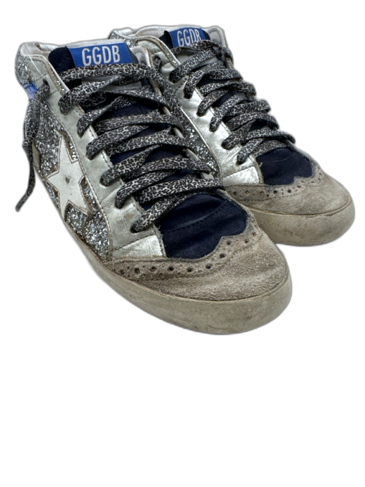 Golden Goose Shoe Size 37 Silver, Beige, Black Leather Flip Flop Sneakers Silver, Beige, Black / 37