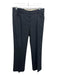 Theory Size 6 Black Wool Striped Hook & Zip Fly Low Rise Straight Leg Pants Black / 6