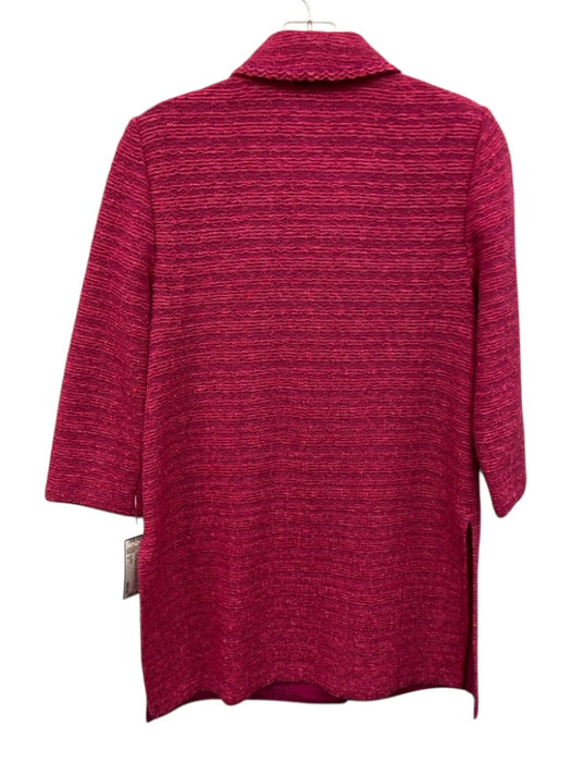 St. John Size 2 Fuschia Pink Cotton Blend Button Down Knit Textured Jacket Fuschia Pink / 2