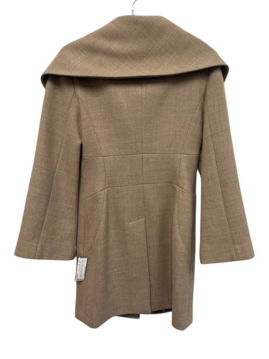 Anya Ponorovskaya Size 2 Tan Brown Wool Blend Wide Collar Heathered Coat Tan Brown / 2