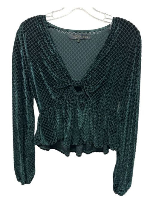 House of Harlow Size S Dark Green Polyester Blend Velvet Diamonds Top Dark Green / S