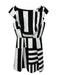 Kate Spade Size 2 Black & White Polyester High Square Neck Striped Dress Black & White / 2