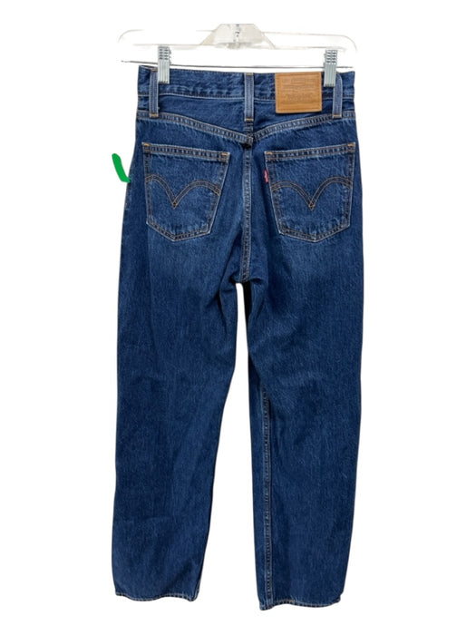 Levi's Premium Size 23 Dark Wash Cotton Denim Straight Leg High Rise Jeans Dark Wash / 23