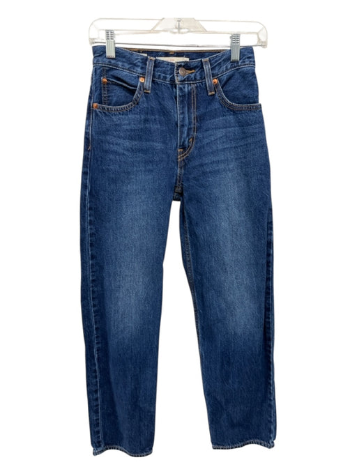 Levi's Premium Size 23 Dark Wash Cotton Denim Straight Leg High Rise Jeans Dark Wash / 23