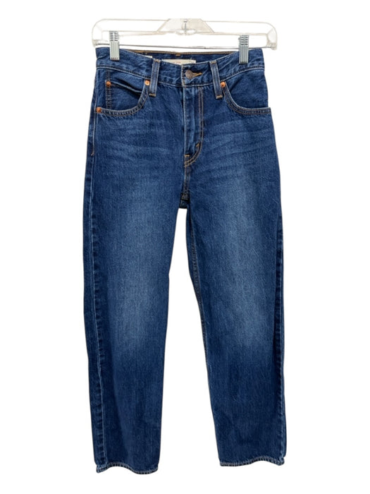 Levi's Premium Size 23 Dark Wash Cotton Denim Straight Leg High Rise Jeans Dark Wash / 23