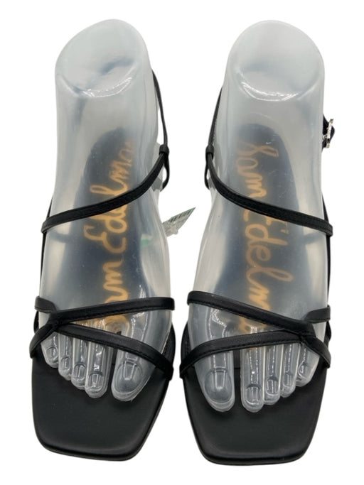 Sam Edelman Shoe Size 7 Black Leather square heel Strappy Ankle Buckle Sandals Black / 7