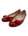 Salvatore Ferragamo Shoe Size 7 Red Patent Leather Ribbon Bow Round Toe Flats Red / 7