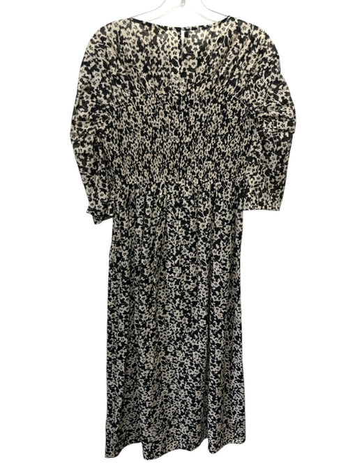 Rebecca Taylor Size XS Beige & Black Cotton & Silk Abstract Floral Dress Beige & Black / XS
