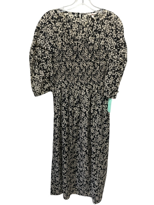 Rebecca Taylor Size XS Beige & Black Cotton & Silk Abstract Floral Dress Beige & Black / XS