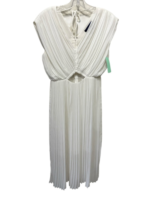 Rachel Rachel Roy Size 0 White Polyester Accordian Pleats Cap Sleeve Dress White / 0