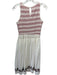 Tularosa Size XS Cream White & Red Cotton Sleeveless Beaded Accent Dress Cream White & Red / XS