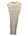 By Anthropologie Size 0P Cream Beige Viscose Cap Sleeve V Neck Dress Cream Beige / 0P