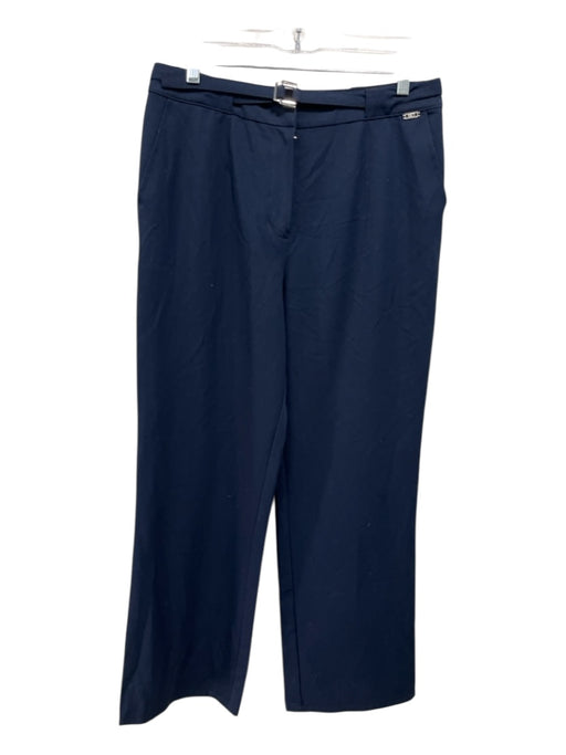 St. John Sport Size 10 Navy Polyester Blend High Rise Silver Buckle Pants Navy / 10
