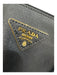 Prada Black & Gold Saffiano Leather Logo Gold Hardware Detachable Strap Bag Black & Gold / M