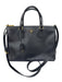 Prada Black & Gold Saffiano Leather Logo Gold Hardware Detachable Strap Bag Black & Gold / M