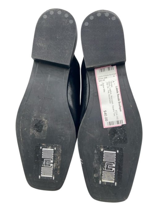 Dolce Vita Shoe Size 7 Black Leather Moccasin Square Toe Slip On Flat Mules Black / 7
