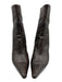 Gucci Shoe Size 7.5 Dark Brown Leather Pointed Toe Back Zip Stiletto Booties Dark Brown / 7.5