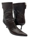 Gucci Shoe Size 7.5 Dark Brown Leather Pointed Toe Back Zip Stiletto Booties Dark Brown / 7.5