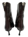 Gucci Shoe Size 7.5 Dark Brown Leather Pointed Toe Back Zip Stiletto Booties Dark Brown / 7.5