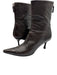 Gucci Shoe Size 7.5 Dark Brown Leather Pointed Toe Back Zip Stiletto Booties Dark Brown / 7.5
