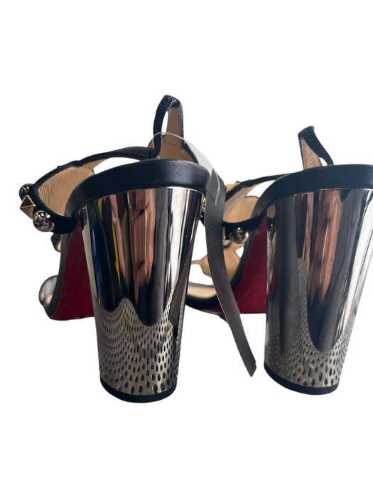 Christian Louboutin Shoe Size 39 1/2 Black Manmade Material Silver heel Heels Black / 39 1/2