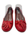 Lanvin Shoe Size 40.5 Red Leather Floral Applique ballet Flats Red / 40.5