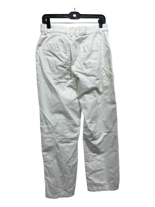 H&M Size 6 White Cotton Cargo Pockets Pants White / 6