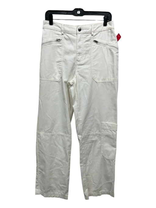 H&M Size 6 White Cotton Cargo Pockets Pants White / 6