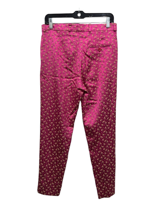 Etro Size 42 Pink & Multi Viscose & Polyamide Zip Fly Floral Print Pants Pink & Multi / 42