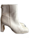 Sam Edelman Shoe Size 8 White Leather Upper Square Toe Side Zip Block Heel Boots White / 8