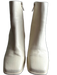 Sam Edelman Shoe Size 8 White Leather Upper Square Toe Side Zip Block Heel Boots White / 8