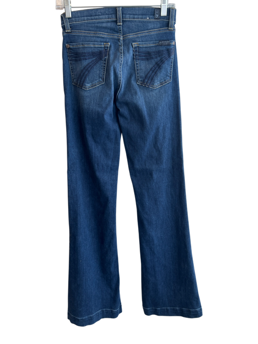 7 For All Mankind Size 26 Med Dark Wash Cotton Blend 5 Pocket Mid Rise Jeans Med Dark Wash / 26