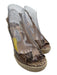 Jimmy Choo Shoe Size 38.5 Beige & Bronze Leather Espadrille Peep Toe Wedges Beige & Bronze / 38.5