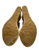 Jimmy Choo Shoe Size 38.5 Beige & Bronze Leather Espadrille Peep Toe Wedges Beige & Bronze / 38.5