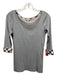 Burberry Brit Size S Gray Cotton Heathered Scoop Neck Cuffed 3/4 Sleeve Top Gray / S