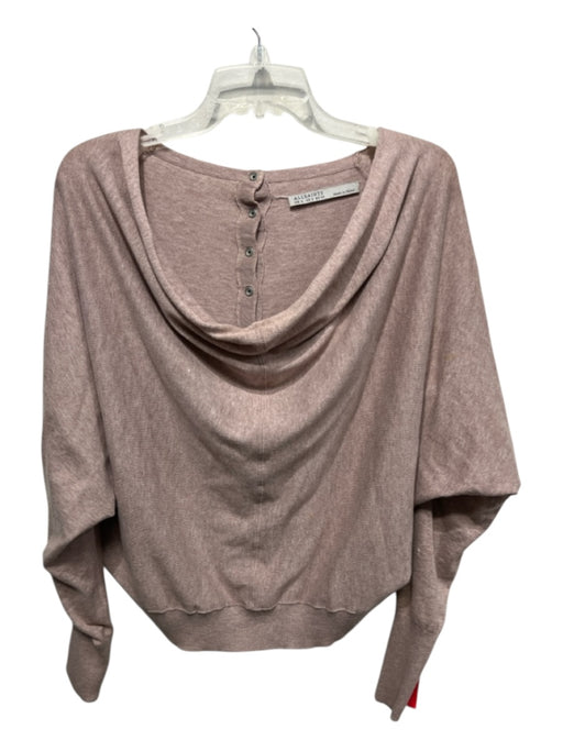 ALLSAINTS Size 2 Taupe Brown Cotton Blend Wide Neck Off Shoulder Sweater Taupe Brown / 2