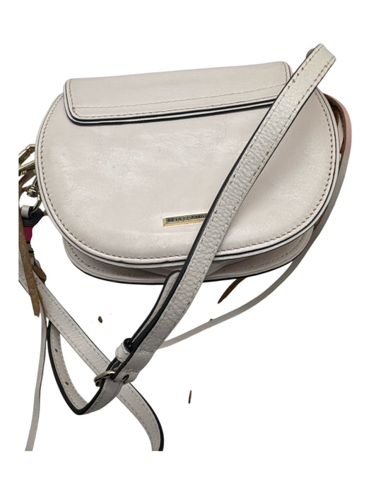 Rebecca Minkoff Beige Pink Leather Tassel Detail Solid Crossbody Flap Close Bag Beige Pink / S